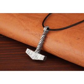 Baldur Jewelry - 925 Sterling Silver Viking Thors Hammer Necklace Pendant For Men Hammered Pendant Jewelry - Thor Necklace - Thor Gifts for Men - Viking Necklace for Men