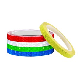 JIVELER Reflective Tape, Signs Tape, Warning Tape, Set of 5 Colors, Fluorescent, Reflective Stickers, Waterproof, Conspicuous at Night, Reflector, Outdoor, Bicycle Rim Reflector Tape, High Brightness,