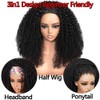 OWNROSE Half Wig Human Hair 200 Density Kinky Curly Half