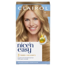 Clairol Clairol Nice'n Easy Crme, Natural Looking Oil Infused Permanent Hair Dye, 8 Medium Blonde