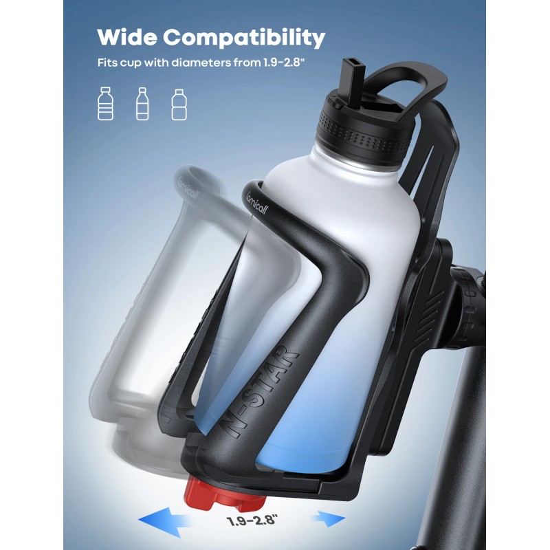 Lamicall BCSW01 Waterproof Plastic Bike Water Bottle Holder Non-slip Rubber