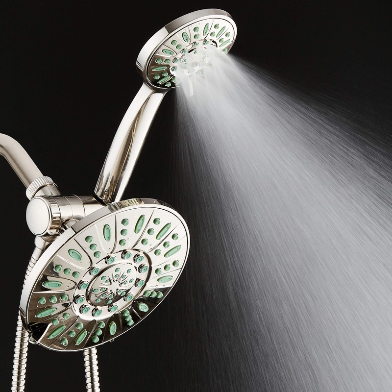 AquaDance Antimicrobial/Anti-Clog High-Pressure 30-setting Rainfall Shower Combo, Microban Nozzle Protection