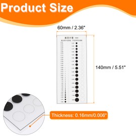 sourcing map 3pcs High Precision SEC Size Estimation Chart 140x60mm 0.16mm Covered Transparency Flaw Detection Film Ruler for Diameter Defects Measuring