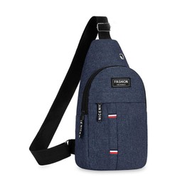 Bolsa Bandolera Qwonekou Bolsa Crossbody Hombres con Correas Ajustable con Múltiples Bolsillos, Bandolera Multifuncional Bolso Cruzada con Cierre, Bolsa de Hombre Bolsas del Casual 70004BL