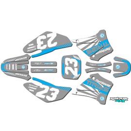 Kalair GFX Graphics Kit for Yamaha TTR125 (2000-2007) FH Series Grey Cyan 16 Mil-Dirt Pit Bike Motorcycle Stickers,Dirtbike Racing Decal Automotive Motocross Accessories no Plastics