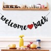 Welcome Back Banner Black Back to School Party Hanging Banner