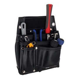 Sankyo Corporation DBLTACT DTL-07-BK Genuine Leather Excellence Nail Bag, 2 Tiers, Black