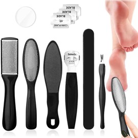 CALLYSONIC Pack of 6 Callus Removers, Callus Removal Foot, Callus Oble, Rasp, Callus File, Callus File Foot, Double-Sided Stainless Steel Foot File, Callus Rasp, Callus Remover