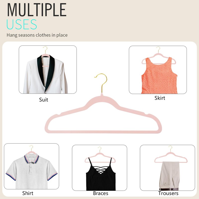 ManGotree Velvet Coat Hangers, Non-Slip Felt Suit Hangers, Ultra-Slim Space
