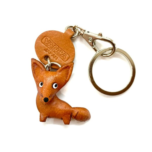 DOKODEMO VANCA CRAFT Genuine Leather Key Chain Animal Fox (Made