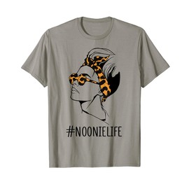 Noonie Life Messy Bun Hair Bandana Leopard Plaid Mothers Day T-Shirt