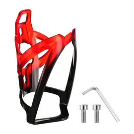 sourcing map Bike Water Bottle Holder 5.2" PC Universal Bicycle Bottle Cages Ultralight Cycling Hydration Brackets with Screws for MTB Mountain Road Gravel, Black Red
