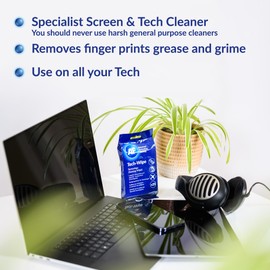 AF Tech Wipes - 3 Packs of 25 Pre Moistened Screen, Phone & Technology Cleaning Wipes MTW025P