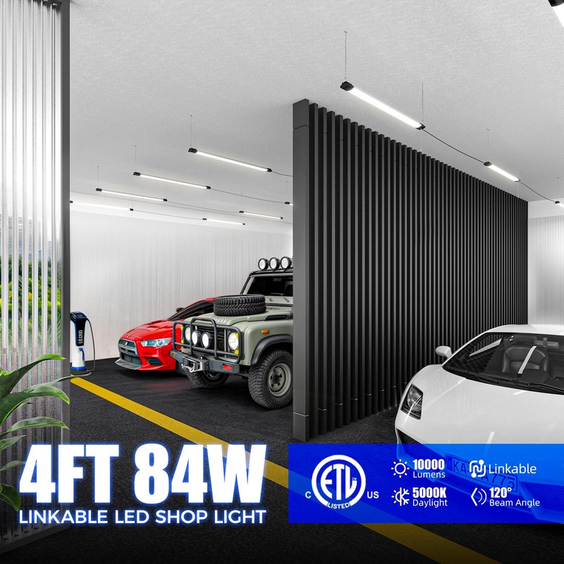 Barrina BS84 LED Shop Light for Garage, 10000LM, 84W, 4FT,