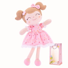 Gloveleya Baby Girl Gift Soft First Baby Doll Plush Doll Floral Pink