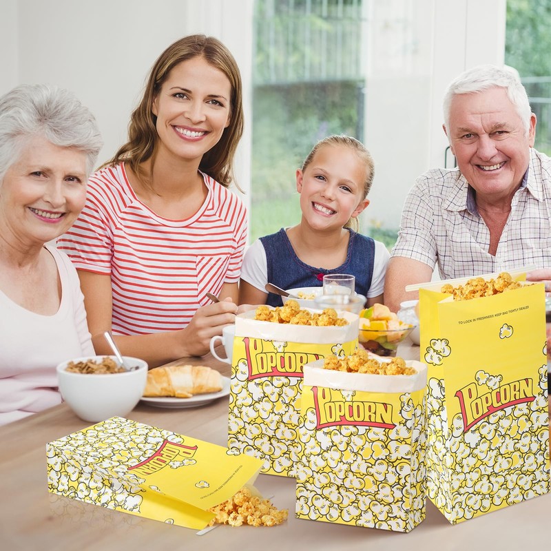 Bakbania 100 Pack Popcorn Bags 11.4x6.1x3.1 Inch Paper Popcorn Food