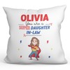 MUGFFINS Personalised Cushion for DAUGHTER IN LAW Padding included -