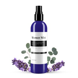 Eucalyptus and Lavender Daily Shower Spray – 4 fl oz | Naturally Made Essential Oil Shower Steamer for Sinus, Stress & Congestion Relief | Spa Mist, Aromatherapy, Room Scents - Enhances Mood (Blue)