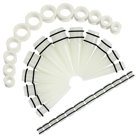 Longbeauty 36Pcs 00G-20mm Ear Gauge Stretching Kit Acrylic Tapers for Ear Gauges Kit and Thick Silicone Tunnels Stretchers Expanders Multicolor