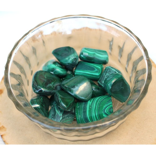 Jet Malachite Tumbled Stone 100 Grams Approx. 0.75" to 1"inch High Grade Jet International Crystal Therapy Booklet Handcrafted Image is JUST A Reference