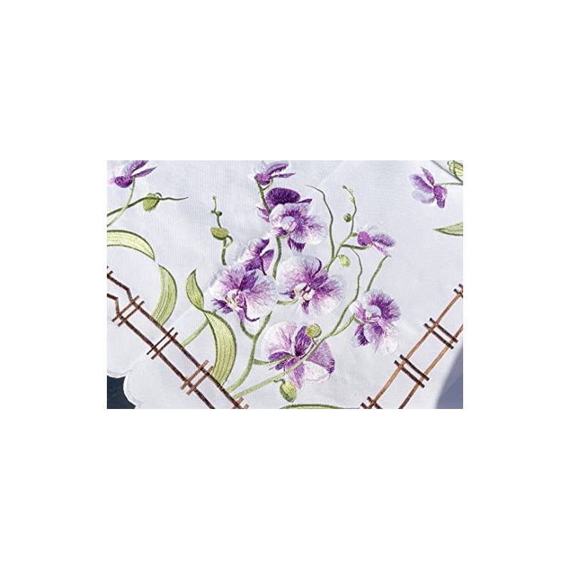 Tablecloth Table Cloth Orchid Flowers White Purple Spring Summer 85