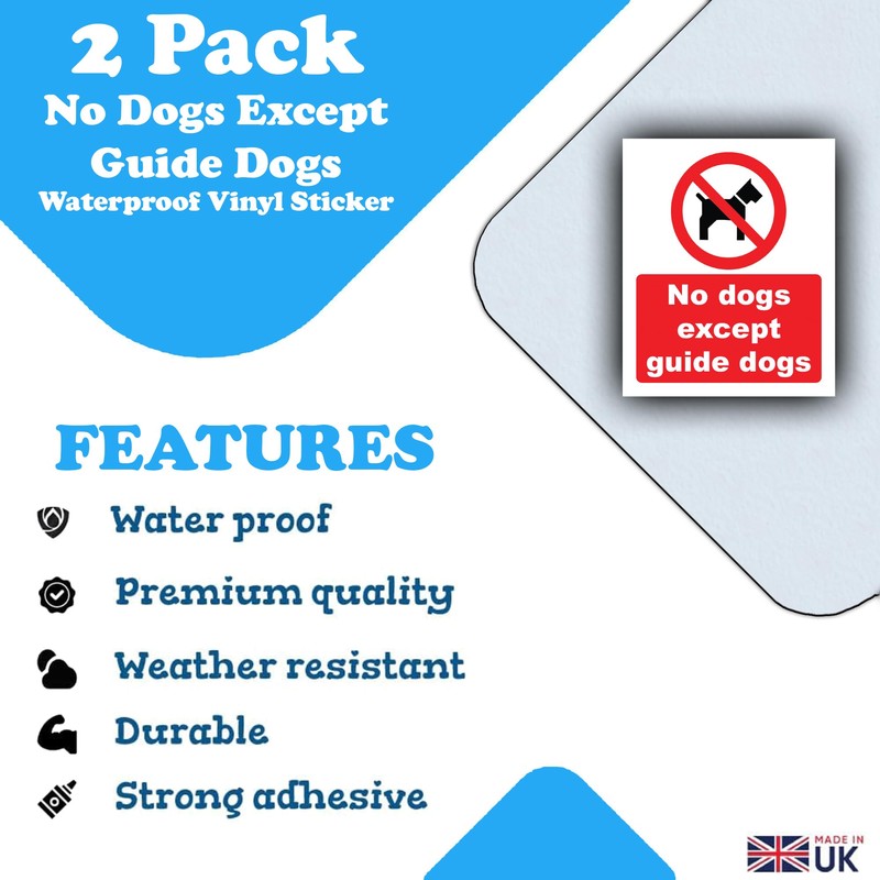 2 Pack - No Dogs Except Guide Dogs, Door Window