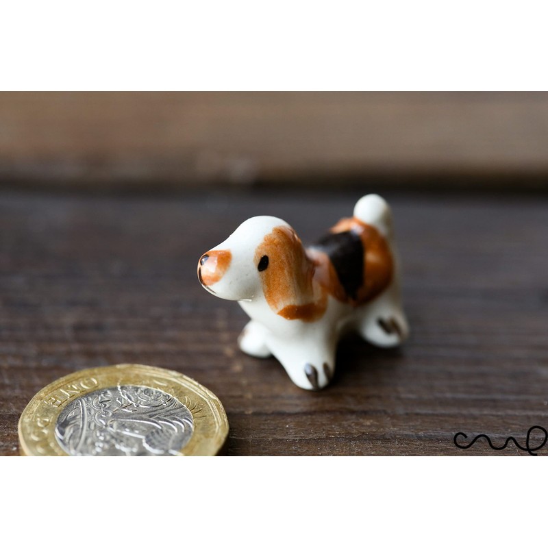 redchocol8® Ceramic Tiny Miniature Brown Dog Animals Gift Home Decor