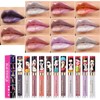 RoseFlower 11 Colours Glitter Lipstick, Glitter Liquid Lipsticks Set, Metallic