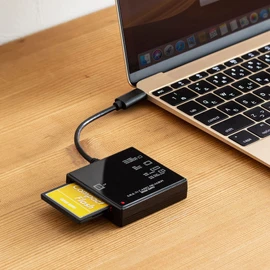 Sanwa Supply ADR-3TCML40BKN USB 3.1 Type-C Multi Card Reader