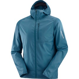 Salomon Men's Standard Wind Jacket Hoodie, Citronelle/Sulphur Spring