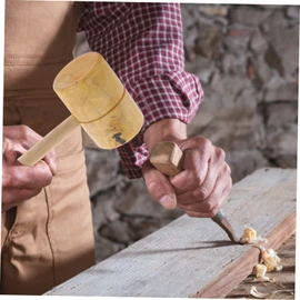 TEHAUX Hammer Smooth Handle Carpenter Mallet Durable Woodworking Tool for Home Decoration and Carving