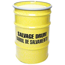 Greif 30 gal. Yellow Steel Open Head Salvage Drum 18 Gauge Includes Lid 3780EY - 1 Each