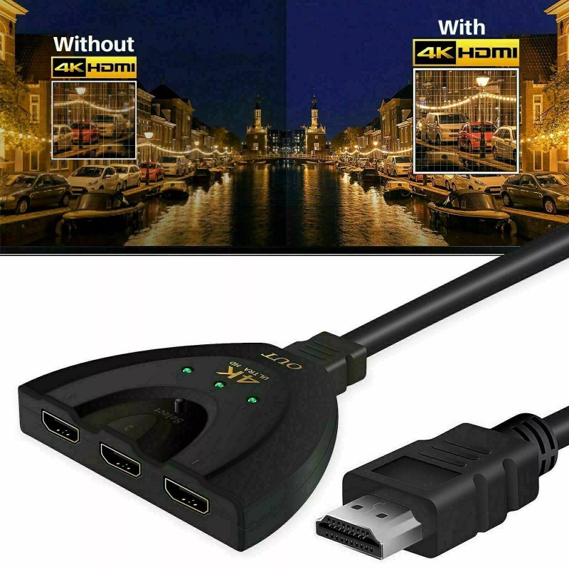 Ultra 2K 4K 3in 1out HDMI Switch Hub Splitter TV