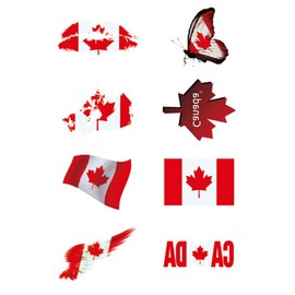 CARGEN® Canada Flag Temporary Tattoos for Football Match World Cup National Flag Sticker for Ball Game Flag Tattoos on Arm Face for Kids Adults Party Festival
