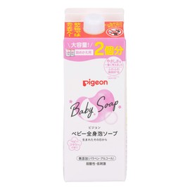 Pigeon Full Body Foam Soap, Baby Flower Scent, Refill, 2 Doses, 28.7 fl oz (800 ml)