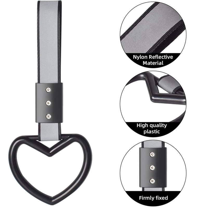JDM Ring Heart Shaped Car Handle Straps,Rear Bumper Warning Rings