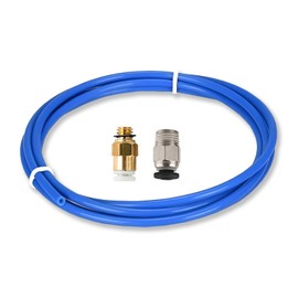Pack of 6 PTFE Tubing Blue Hose 2 m Blue Teflon Hose for 3D Printer 1.75 mm Filament, Diameter with 2 PC4-M6 and 2 PC4-M10 Pneumatic Connections, High Temperature Resistant and Low Friction