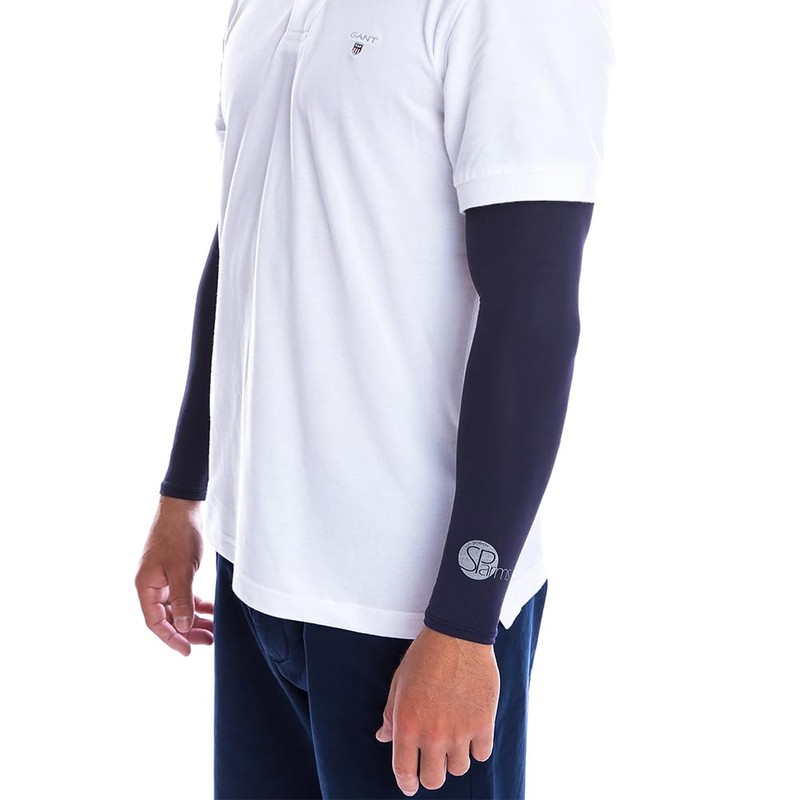 SParms Premium Sun Protection Arm Sleeves (Navy, Medium)