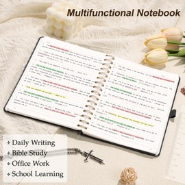 EMSHOI Lined Spiral Journal Notebook, 140 Numbered Pages, A5 (5.7" x 8.2")