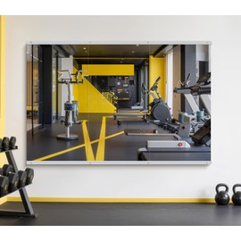 InfiniGlass Home Gym Mirror - 48x24 Inch, 3PCS Frameless Tempered Glass Full Body Mirror for Wall Mount - Ideal for Yoga, Workout, Bedroom, Dance Studio (Silver)