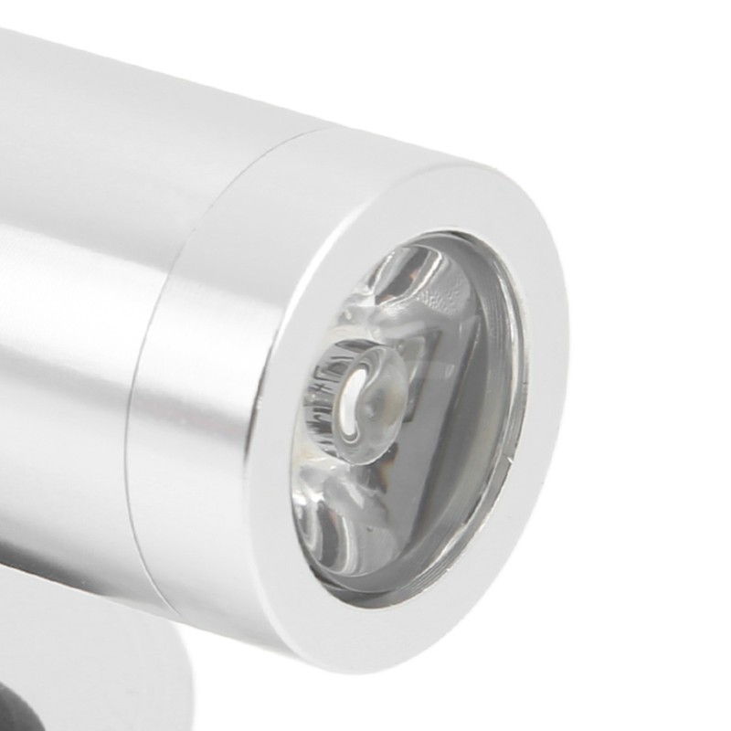 12‑24V 3W LED Reading Light Bedroom Bedside Lamp Chrome Aluminum