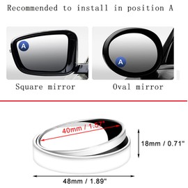 2PCS Ultra Small Blind Spot Mirror, 1.57" Smaller Round HD Glass Convex Rear View Mirror, Strong Adhesive for Car, Van, SUV & Trucks (1-9/16"(40mm), White Frame)