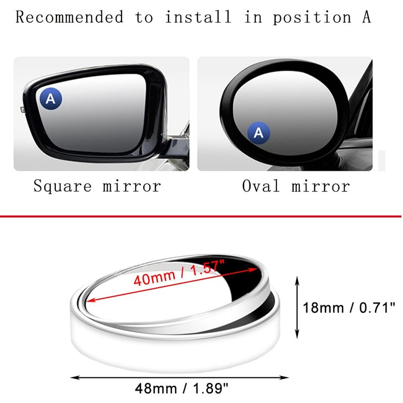 2PCS Ultra Small Blind Spot Mirror, 1.57" Smaller Round HD