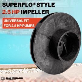 Swimables Premium 355093 2.5 HP Impeller Replacement – Compatible with Premium Superflo, SuperMax, Challenger Pump Impeller & Pinnacle – Heavy Duty Pool Impeller Replacement for Spa & Inground Systems