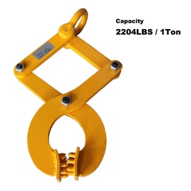 Industrial Pallet Puller Clamp, 2204 lb Grabber Hook, Heavy Duty Steel Single Scissor Clamp, 5' Jaw Opening, for Forklift Chain, Stump Puller