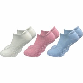 GAWILO Women's Yoga & Pilates Socks (3 Pairs) | Stopper Socks | Without Pressing Toe Seam | with Non-Slip Nubs, Coloured 3 - Pastel Shades, 39 - 42