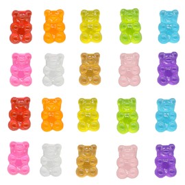 20PCS Luminous Gummy Bear Shoe Charms,Cute Design for Shoes Decoration DIY Shoe Accessories for Women Kids (20)
