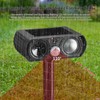 Qualirey 3 Pack Solar Ultrasonic Animal Repeller Outdoor Waterproof Cat