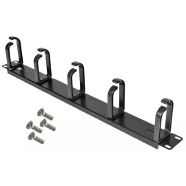 Unbranded 1U Rack-Mounting Cable Organizer Metal With 5 Adjustable Hooks For Servers