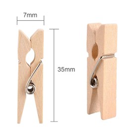 100pcs Clothes Pegs,Natural Wooden Small Clips, 100 Pcs 3.5CM Large Clothes Pins Mini Pins Clip for Peg Paper, Photo, Clothes or Decoration